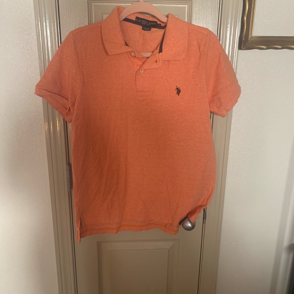 U.S. Polo Assn orange polo shirt M